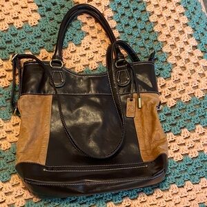 Giani Bernini Two-Tone Brown & Black Shoulder Bag Crossbody Purse